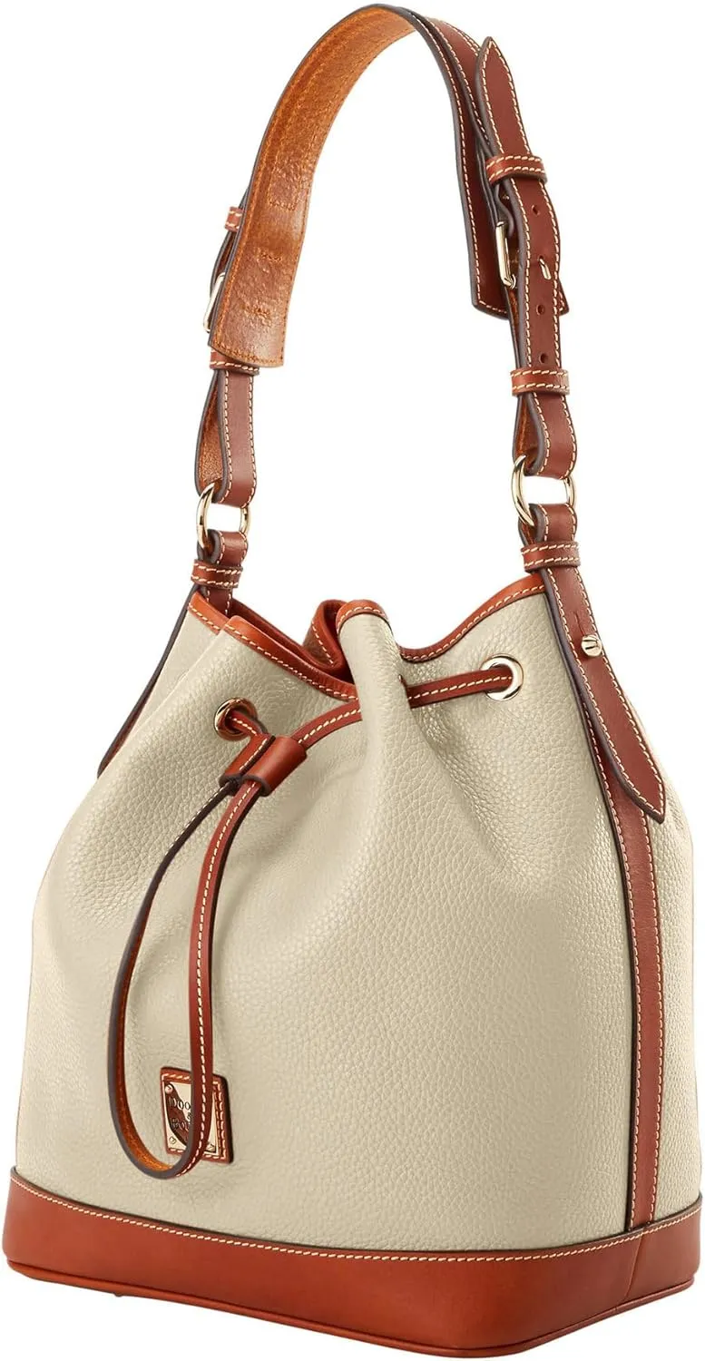 Dooney & Bourke Handbag, Pebble Grain Drawstring - White