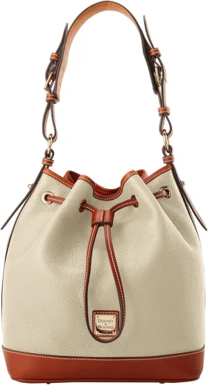 Dooney & Bourke Handbag, Pebble Grain Drawstring - White