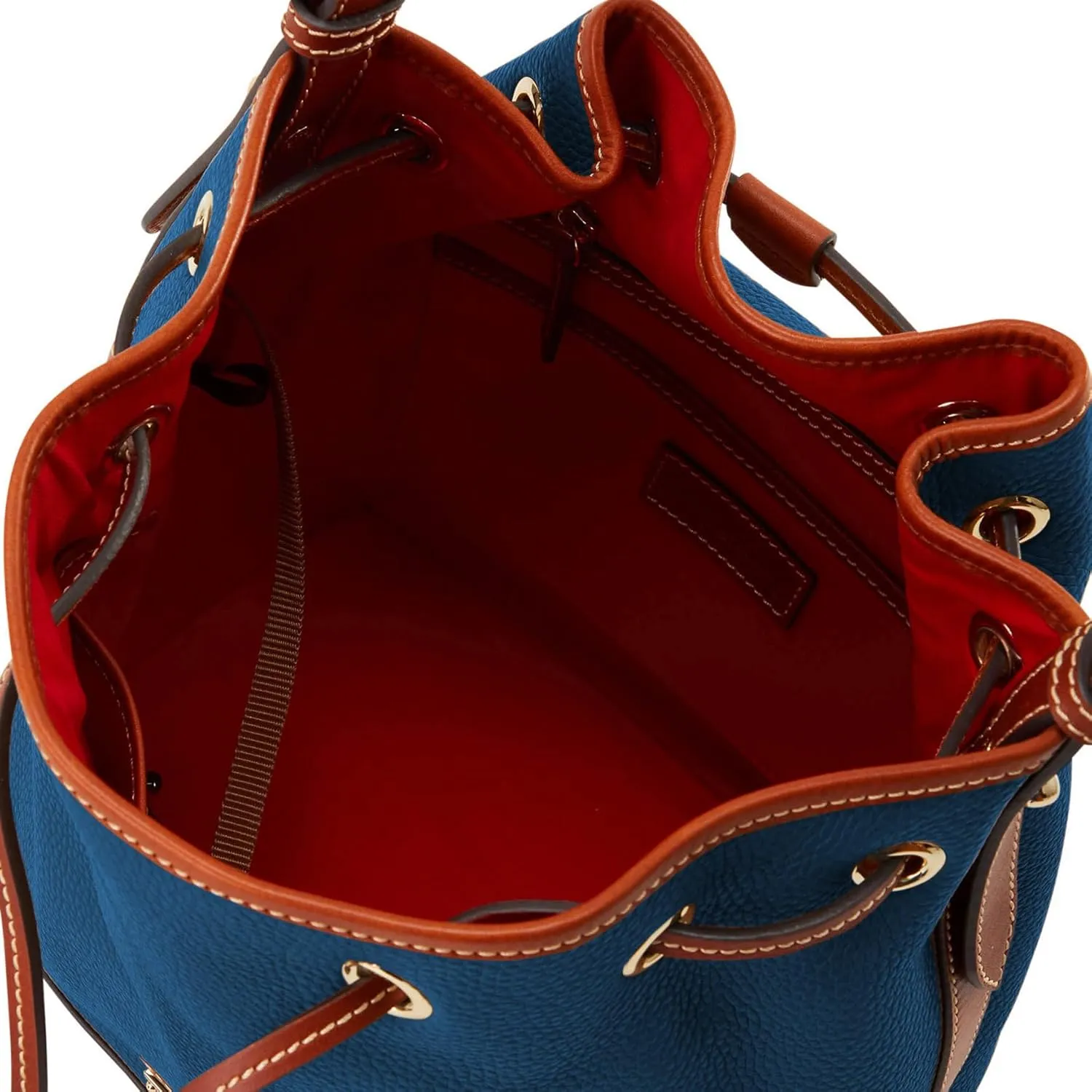 Dooney & Bourke Shoulder Bags, Pebble Grain Drawstring Leather Bucket Bags for Women - Blue