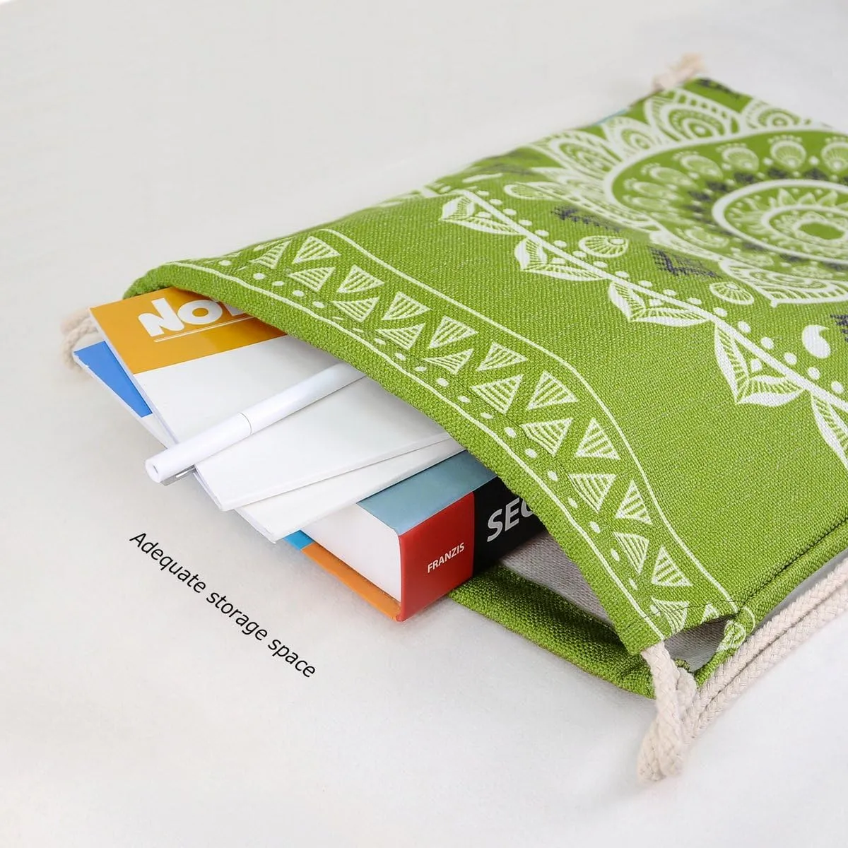 Drawstring Backpack Mandala Style String Bag Canvas Beach Sport Daypack