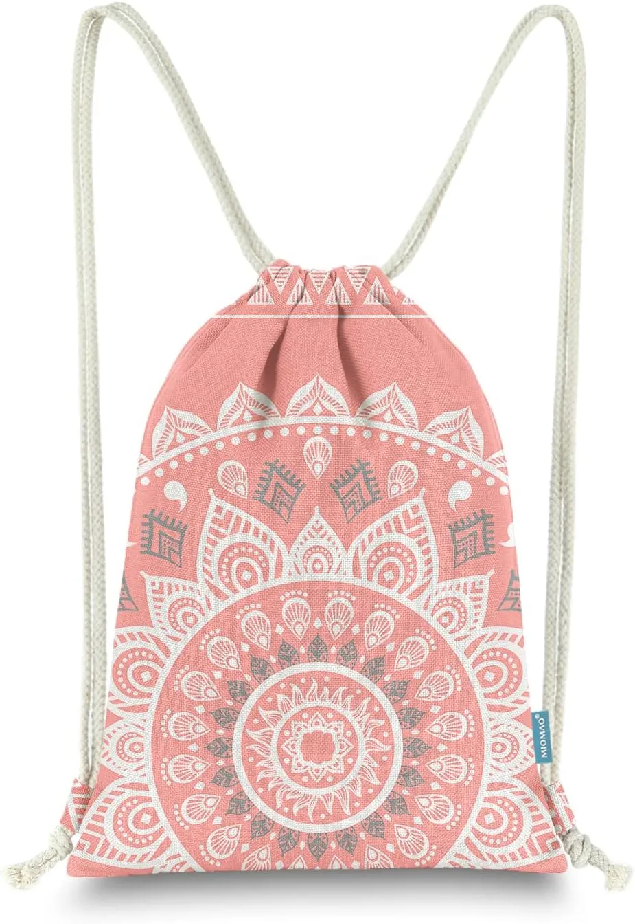Drawstring Backpack Mandala Style String Bag Canvas Beach Sport Daypack