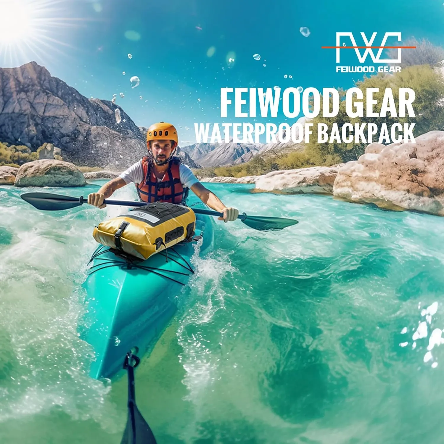 Dry Bag Backpack, 40L Floating Waterproof Backpack Roll-Top Closure for Kayaking, Boating, Hiking, Camping