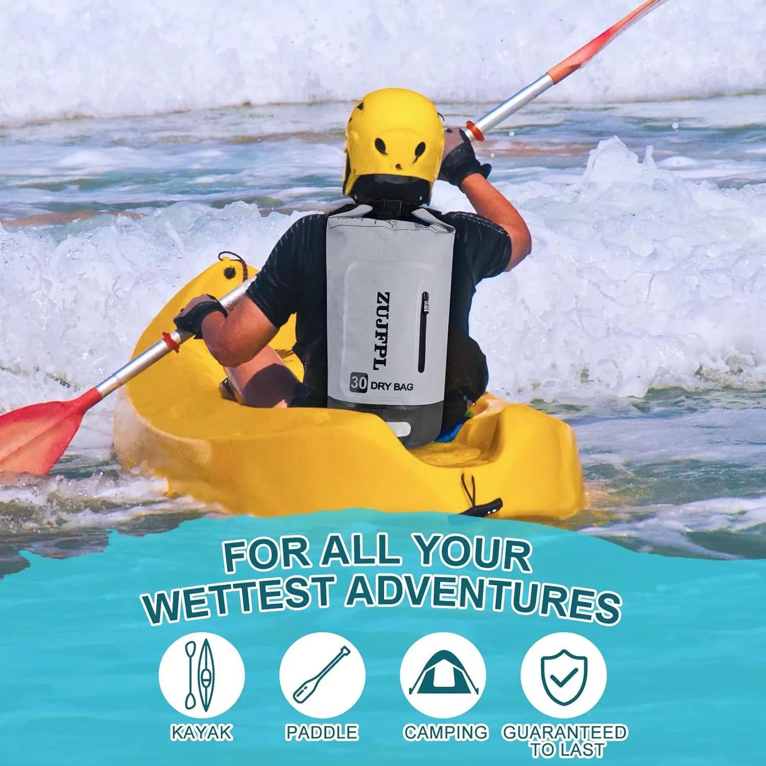 Dry Bag Waterproof Floating Backpack 10L/20L/30L,Waterproof Bag for Women Men,Roll Top Dry Compression Sack Keeps Gear Dry for Boating, Kayaking, Surfing, Rafting and Fishing (Grey, 10L)