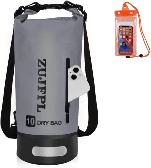 Dry Bag Waterproof Floating Backpack 10L/20L/30L,Waterproof Bag for Women Men,Roll Top Dry Compression Sack Keeps Gear Dry for Boating, Kayaking, Surfing, Rafting and Fishing (Grey, 10L)