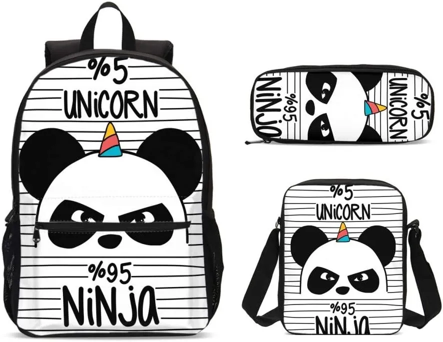Dujiea Backpack for Boys Girls Kids Children School Book Bag with Shouder Bag Pencil Case 3 Piece Set