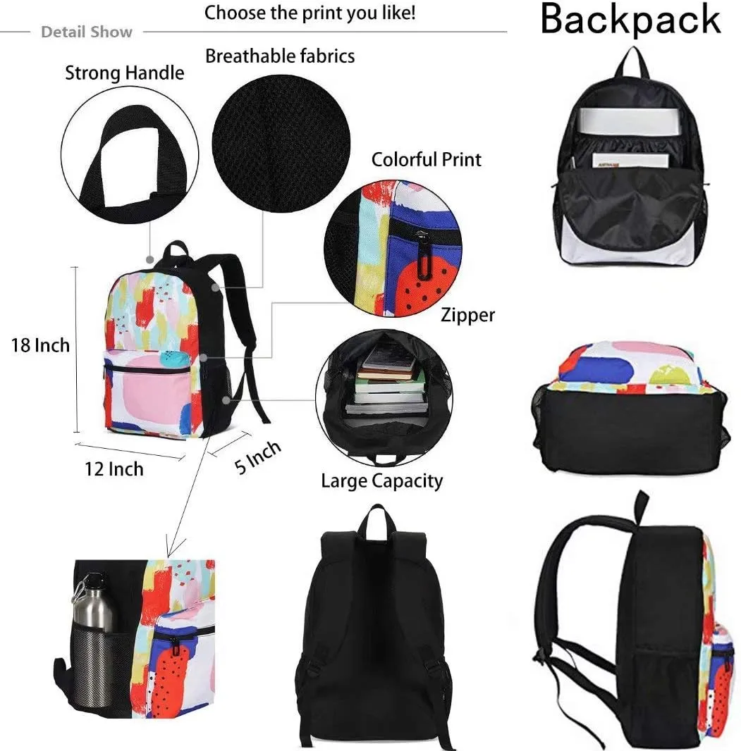 Dujiea Backpack for Boys Girls Kids Children School Book Bag with Shouder Bag Pencil Case 3 Piece Set