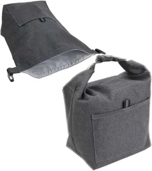 Durable Roll-top Insulated Lunch Tote Bag, Charcoal, Unisex