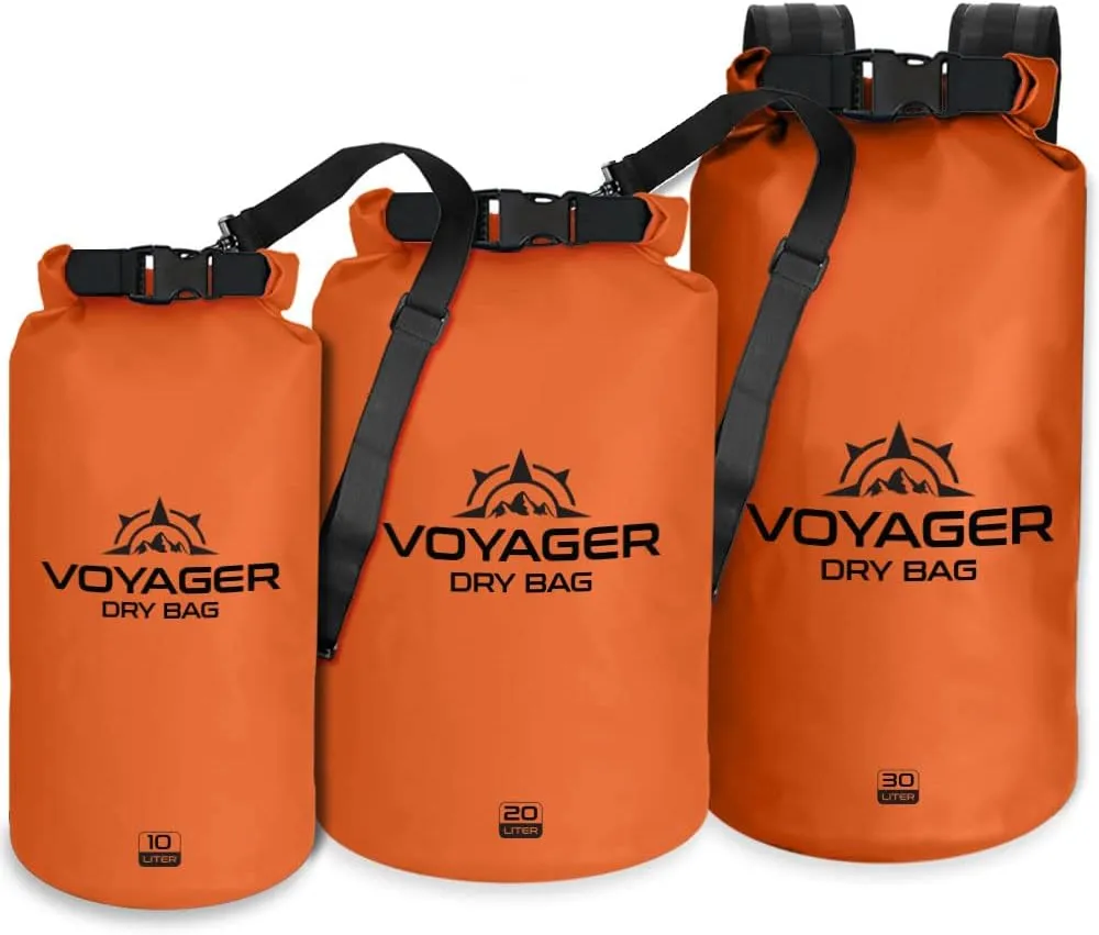 EcoGear FX Heavy Duty Waterproof Dry Bag Voyager Series – Durable Roll Top Compression Bag –Kayaking, Rafting, Boating, Hiking, Fishing and Camping