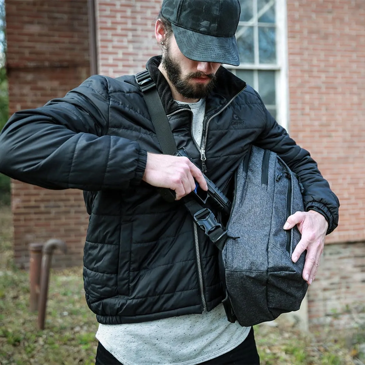 Elite Survival SMOKESCREEN Concealed Carry Slingpack, Single Strap Backpack (Heather)