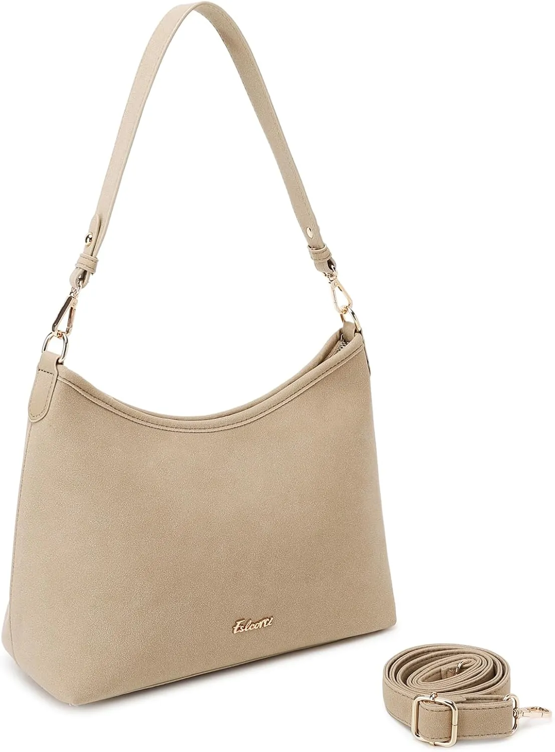 Eslcorri Hobo Bag for Women, PU Leather Crossbody Purse Travel Shoulder Satchel Bags Ladies Tote Handbags with 2 Straps