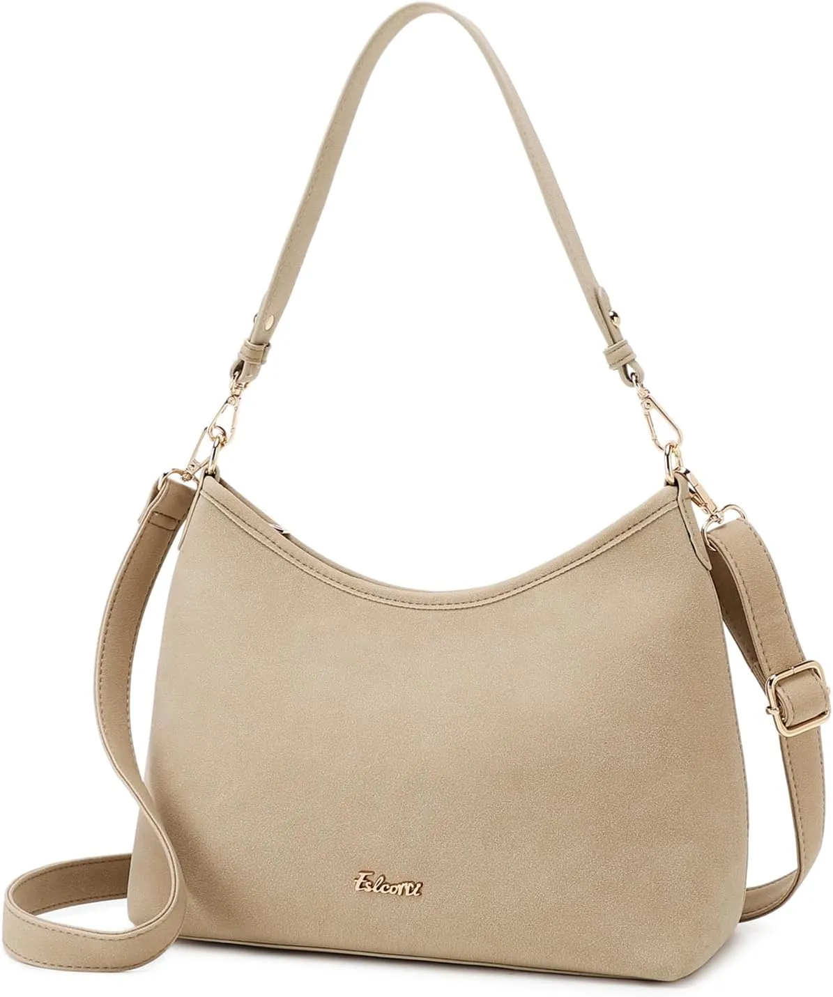 Eslcorri Hobo Bag for Women, PU Leather Crossbody Purse Travel Shoulder Satchel Bags Ladies Tote Handbags with 2 Straps