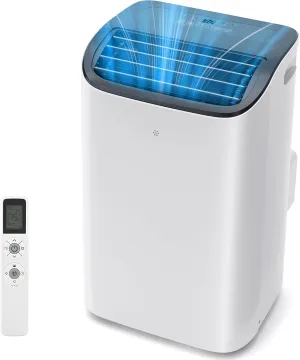 EUHOMY Portable Air Conditioners 14,000 Btu for Room up 700 Sq.Ft, 4 in 1 Modes Portable AC with Cool, Dehumidifier, Fan, Sleep Modes, Stand up AC Unit with 46dB Low Noise & 24H Timer, Auto Swing