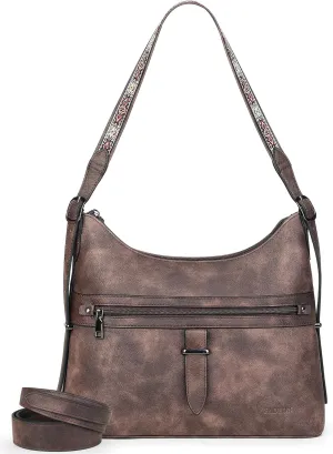 FADEON Hobo Bags Purse for Women Vegan Leather Crossbody Bag Designer Ladies Shoulder Cross Body Handbag Wide Straps