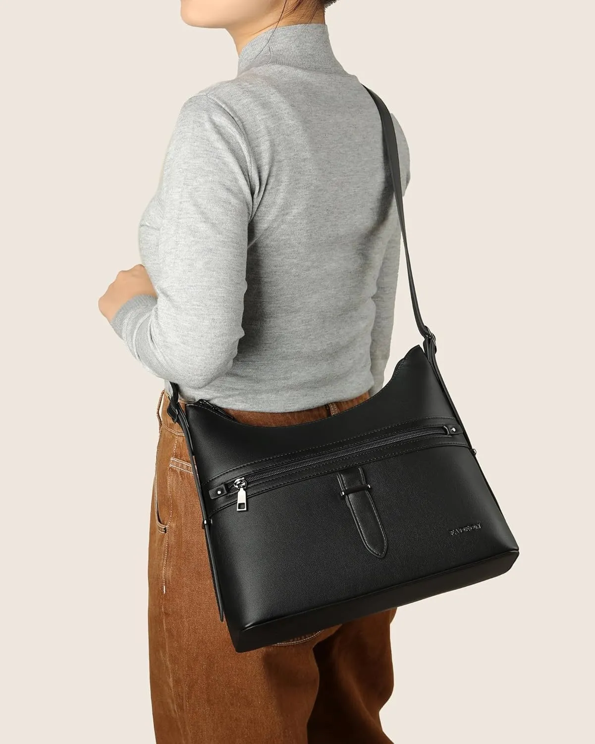 FADEON Hobo Bags Purse for Women Vegan Leather Crossbody Bag Designer Ladies Shoulder Cross Body Handbag Wide Straps