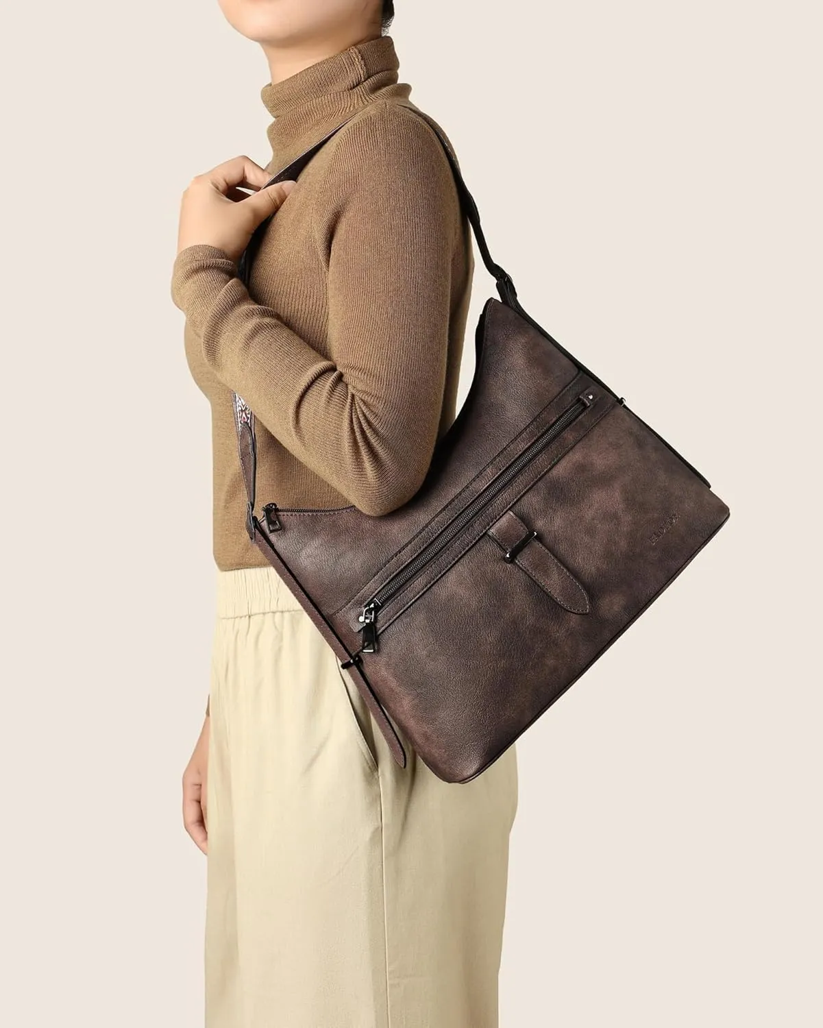 FADEON Hobo Bags Purse for Women Vegan Leather Crossbody Bag Designer Ladies Shoulder Cross Body Handbag Wide Straps