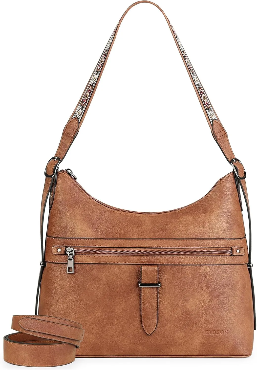 FADEON Hobo Bags Purse for Women Vegan Leather Crossbody Bag Designer Ladies Shoulder Cross Body Handbag Wide Straps