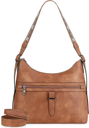 FADEON Hobo Bags Purse for Women Vegan Leather Crossbody Bag Designer Ladies Shoulder Cross Body Handbag Wide Straps