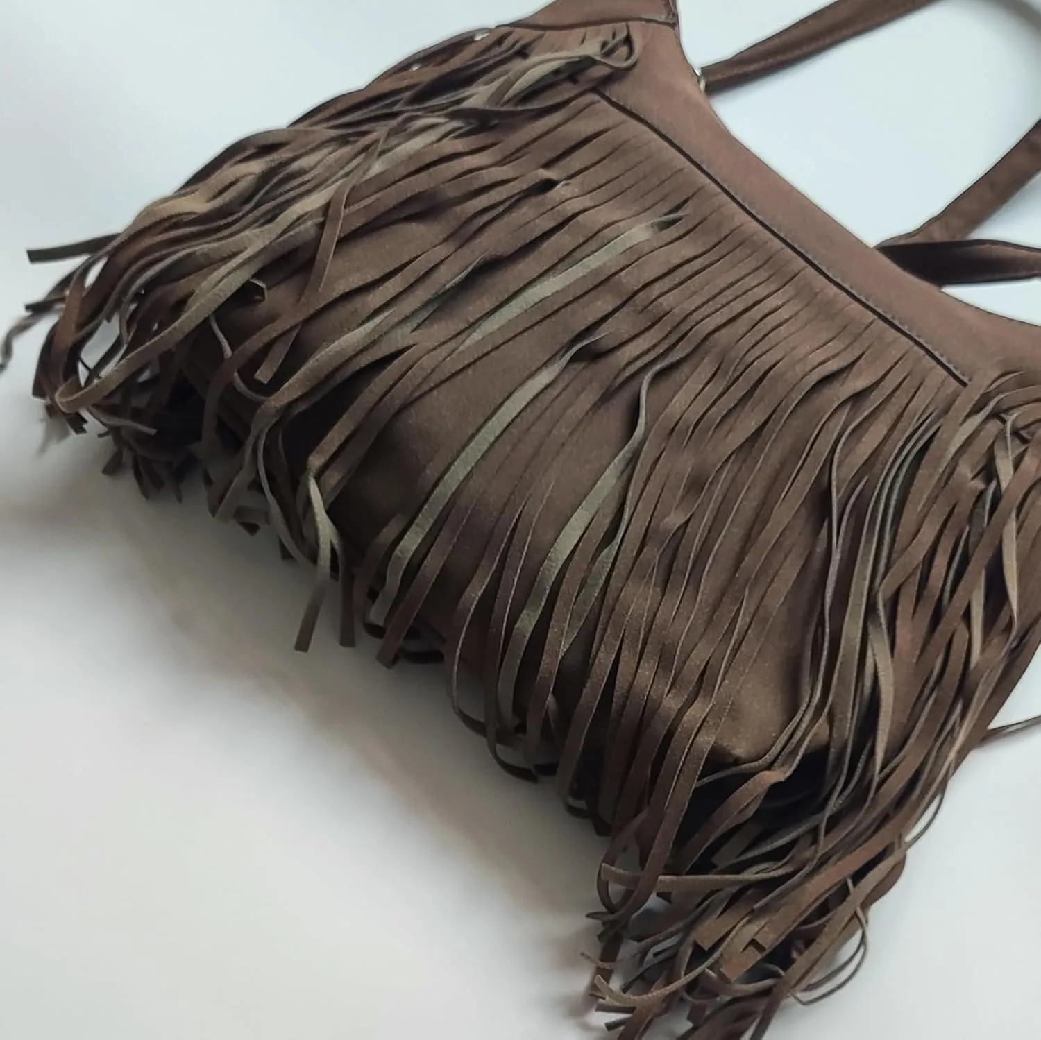 Faux Suede Fringe Crossbody Bag Western Bohemian Purses and Handbags for Women