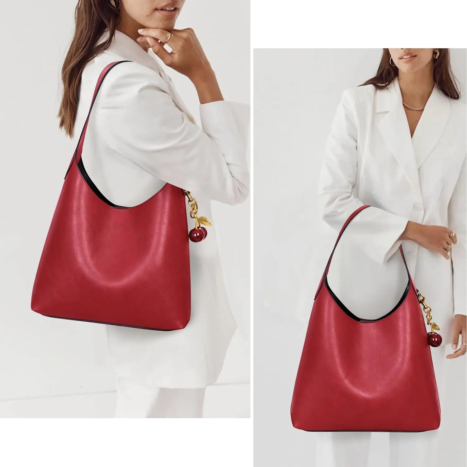 Faux Suede Hobo Bags Vegan Leather Shoulder Bag Tote for Women Medium Slouchy Designer Handbags Purses Fall Fashion