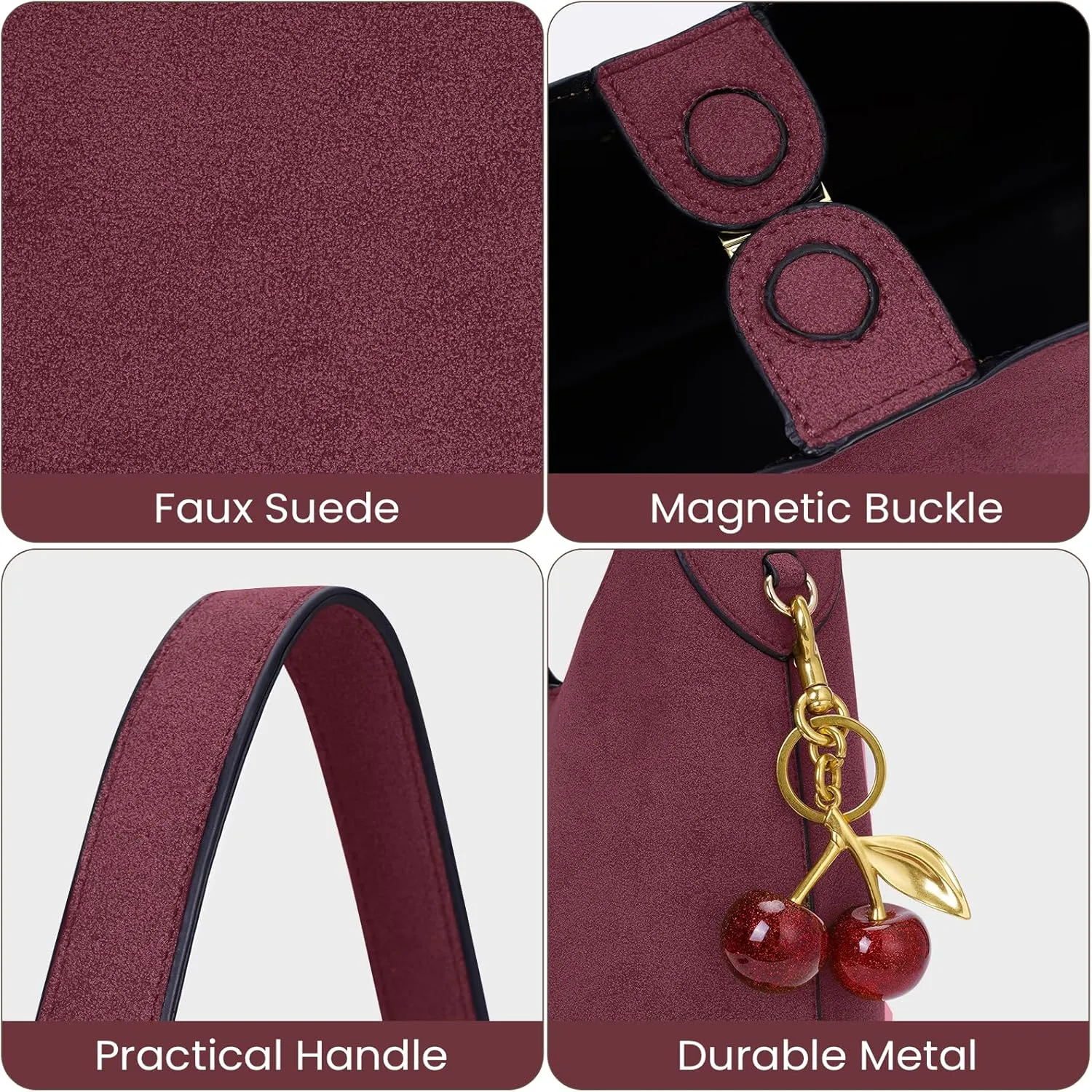 Faux Suede Hobo Bags Vegan Leather Shoulder Bag Tote for Women Medium Slouchy Designer Handbags Purses Fall Fashion