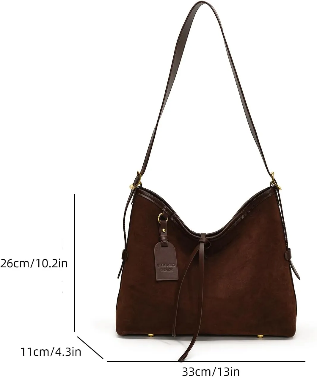Faux Suede Tote Bag, Women's Slouchy Crossbody Shoulder Hobo Bag