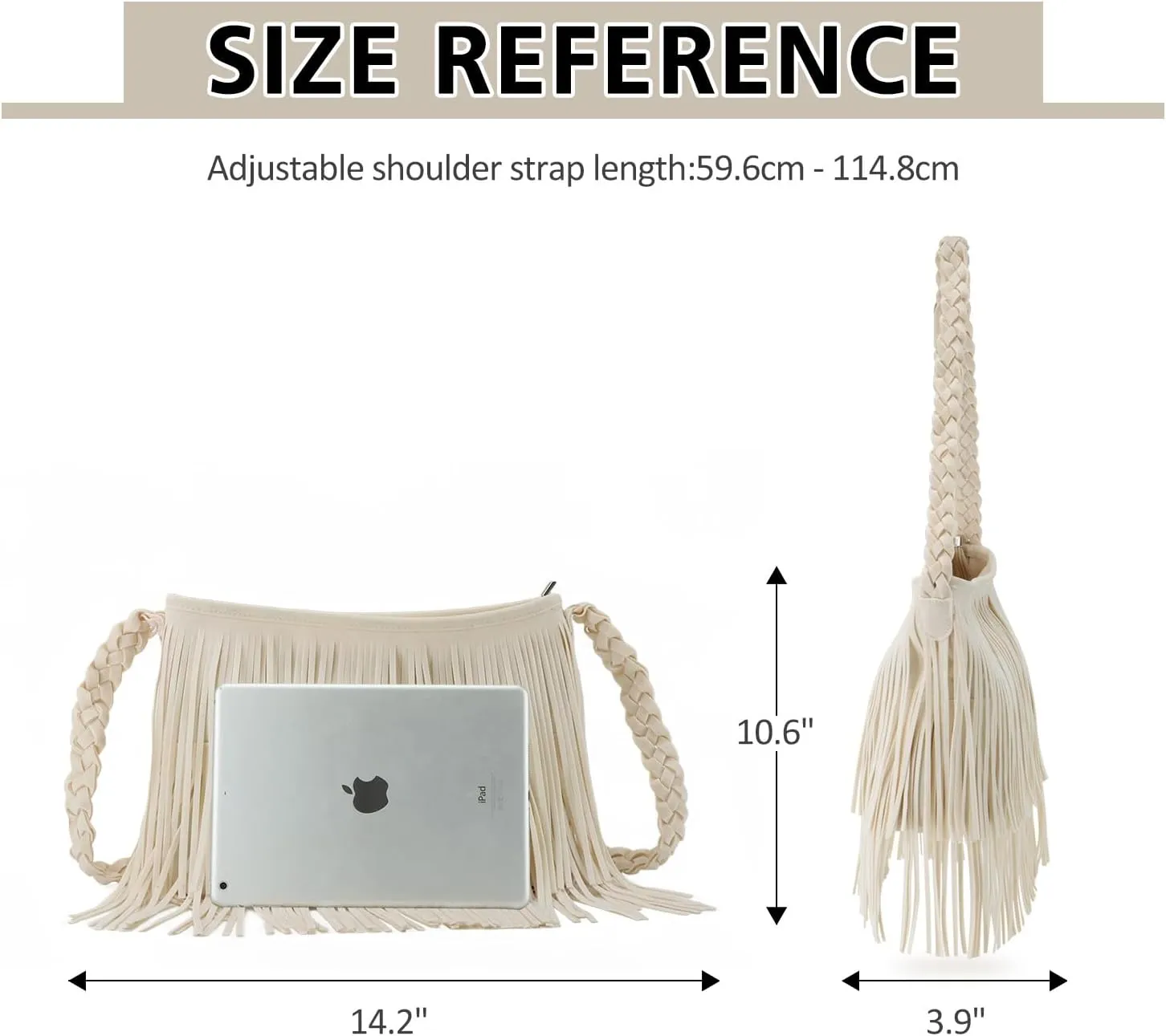Fecialy Faux Suede Fringe Crossbody Bags for Women Western Hippie Shoulder Bag Messenger Bag Sling Bag