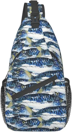 Fish Sling Backpack Chest Bag Crossbody Shoulder Bag Gym Cycling Travel Hiking Daypack For Men Women