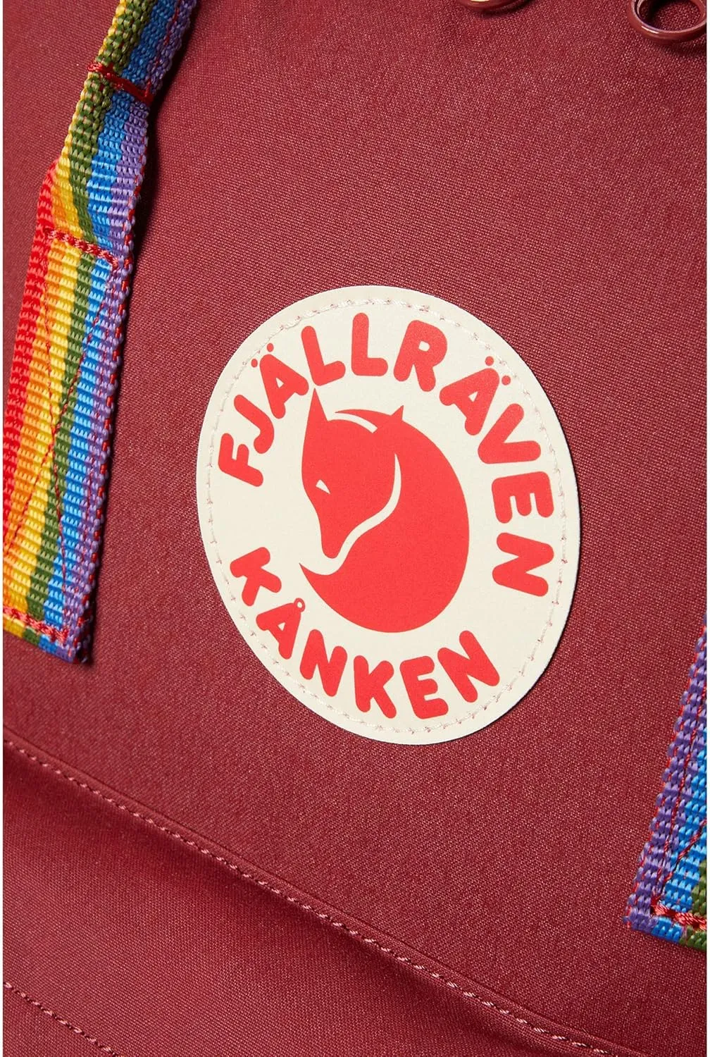 Fjällräven Kånken Rainbow Backpack for Men, and Women - Durable Fabric with Adjustable Shoulder Straps, and Lightweight Backpack Ox Red/Rainbow Pattern One Size One Size