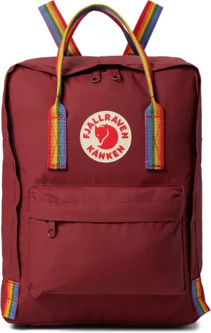 Fjällräven Kånken Rainbow Backpack for Men, and Women - Durable Fabric with Adjustable Shoulder Straps, and Lightweight Backpack Ox Red/Rainbow Pattern One Size One Size