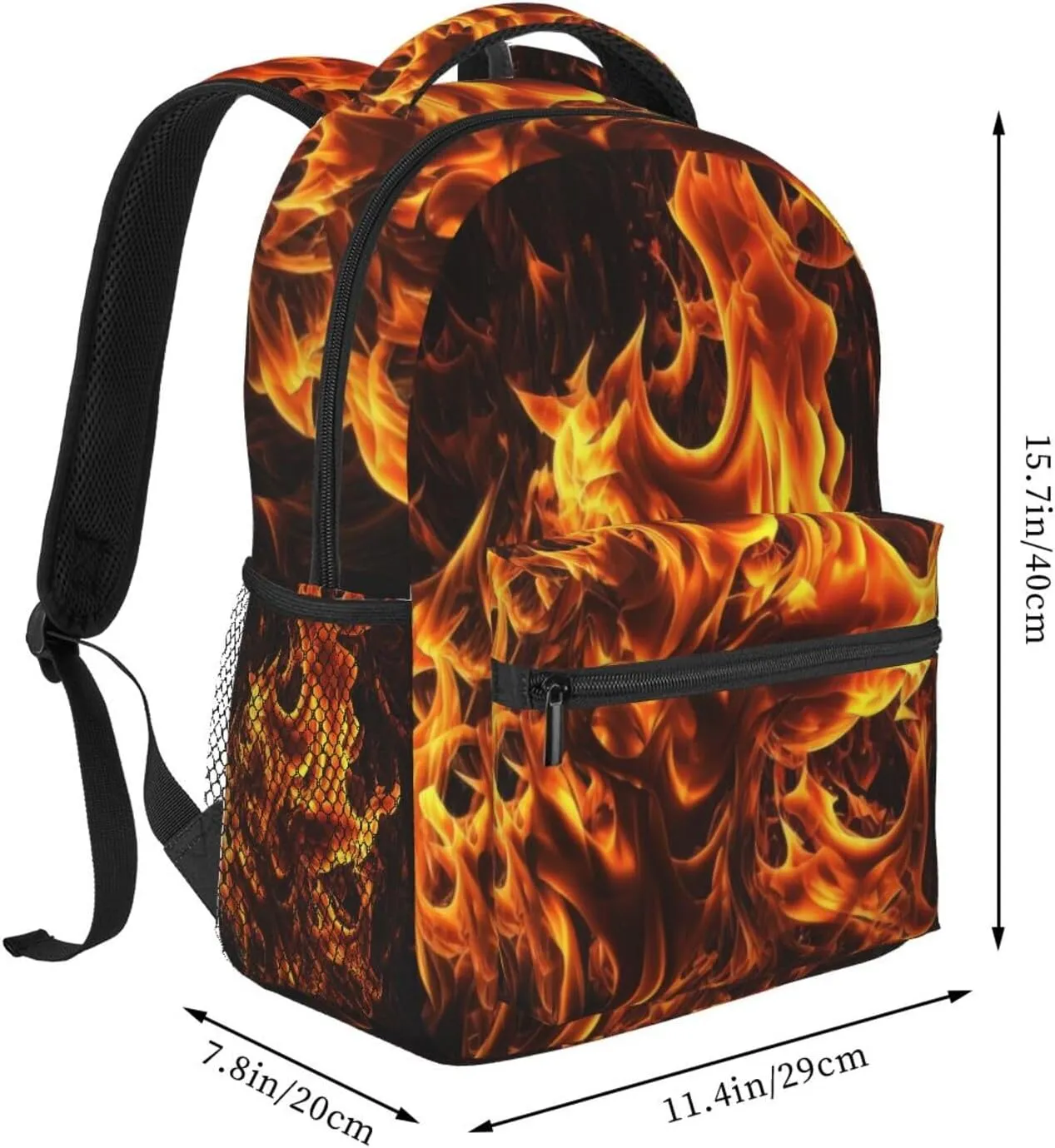 Flames Burning Fire Casual backpack for Men Women, Fashion Lightweight Rucksack Daypack for Travel Business