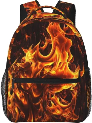 Flames Burning Fire Casual backpack for Men Women, Fashion Lightweight Rucksack Daypack for Travel Business