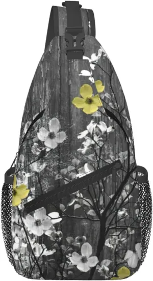 Floral Wall Art Print Sling Bag Crossbody Backpack For Women Men Hiking Travel Over The Shoulder Multipurpose Bag