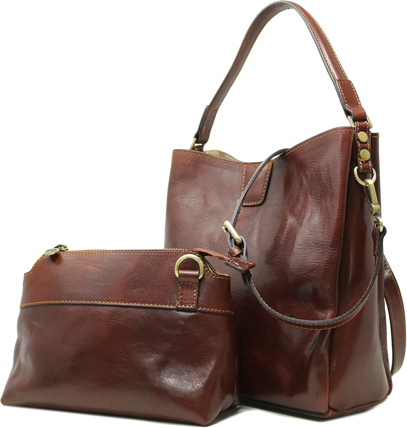 Floto Sardinia Shoulder Tote Bag with Crossbody Bag Women's