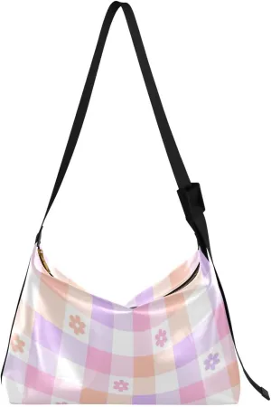 Flower Watercolor Floral Ladies Leather Purses Hobo Large Cross Body Bag Stylish Floral Print Shoulder Purse Bag