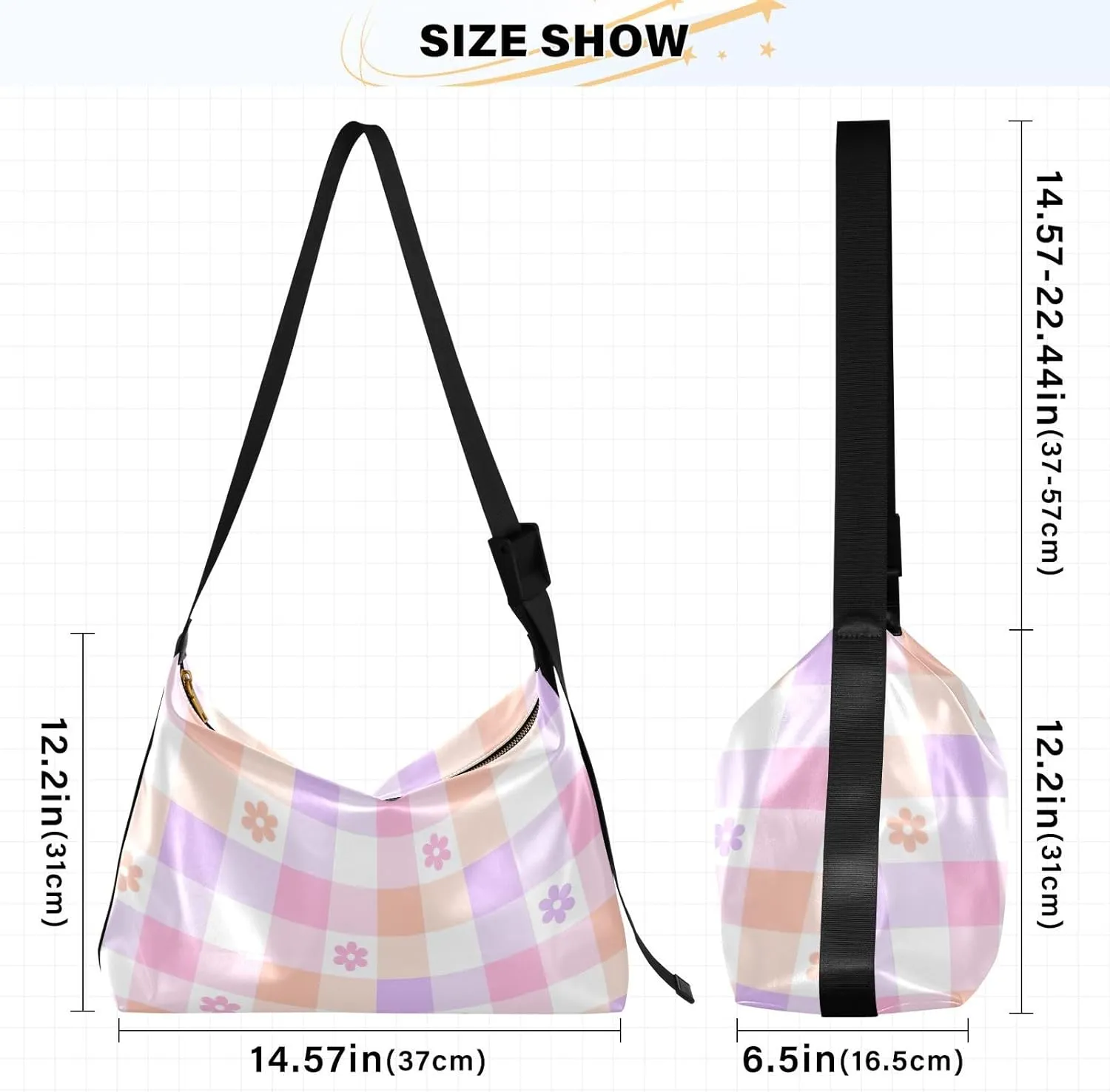 Flower Watercolor Floral Ladies Leather Purses Hobo Large Cross Body Bag Stylish Floral Print Shoulder Purse Bag