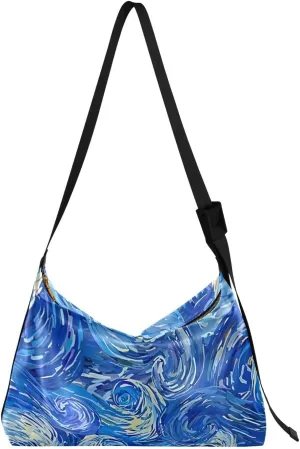 Flower Watercolor Floral Ladies Leather Purses Hobo Large Cross Body Bag Stylish Floral Print Shoulder Purse Bag