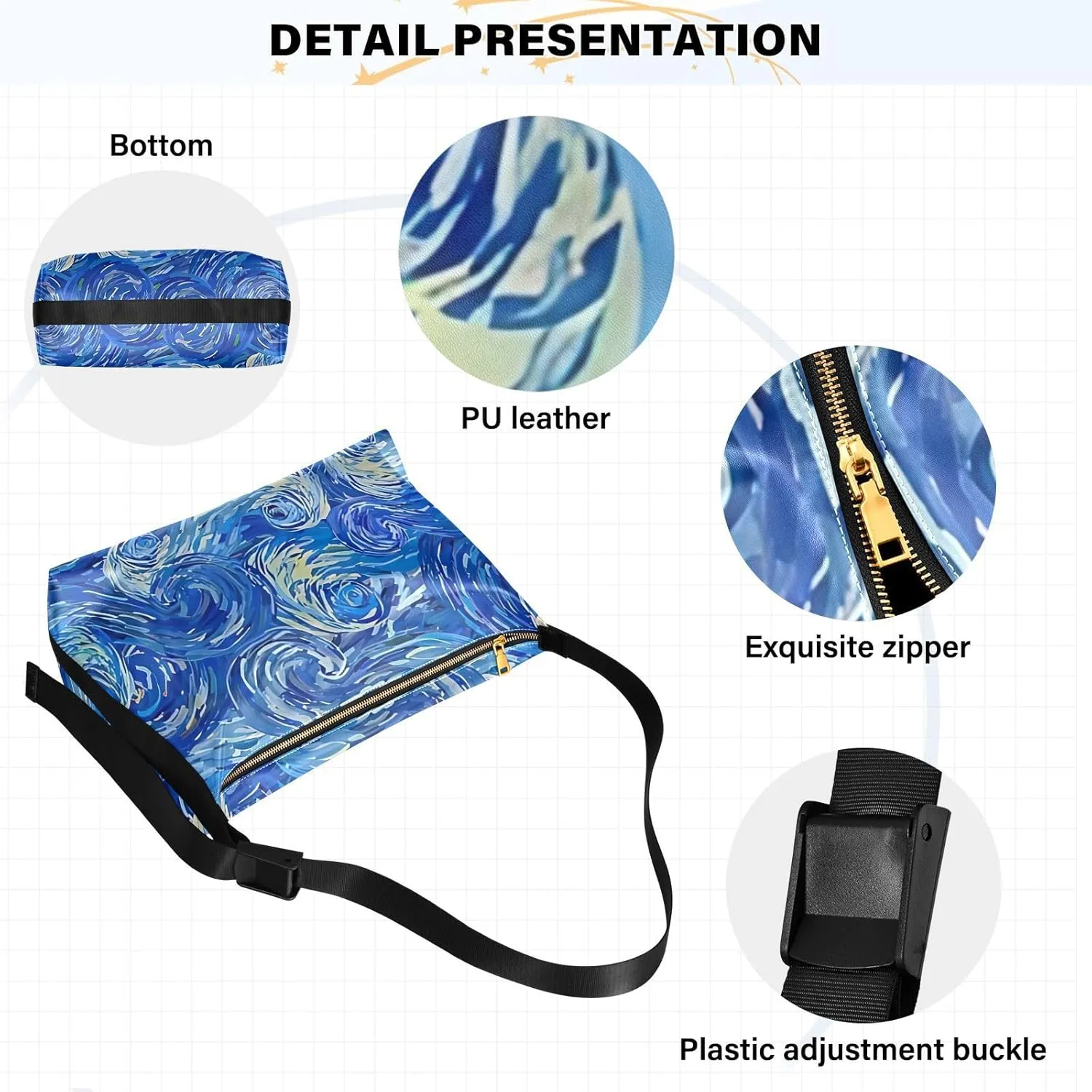 Flower Watercolor Floral Ladies Leather Purses Hobo Large Cross Body Bag Stylish Floral Print Shoulder Purse Bag