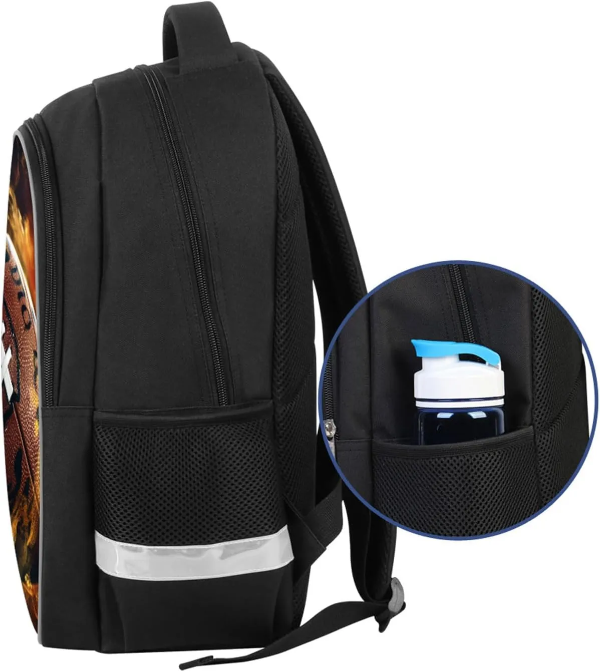 Football School Backpack for Boys, Sports Rugby Bookbag for Elementary Primary Kids over 6 Years Old, 17 Inches, Polyester, Padded Top Handle, Shoulder Straps
