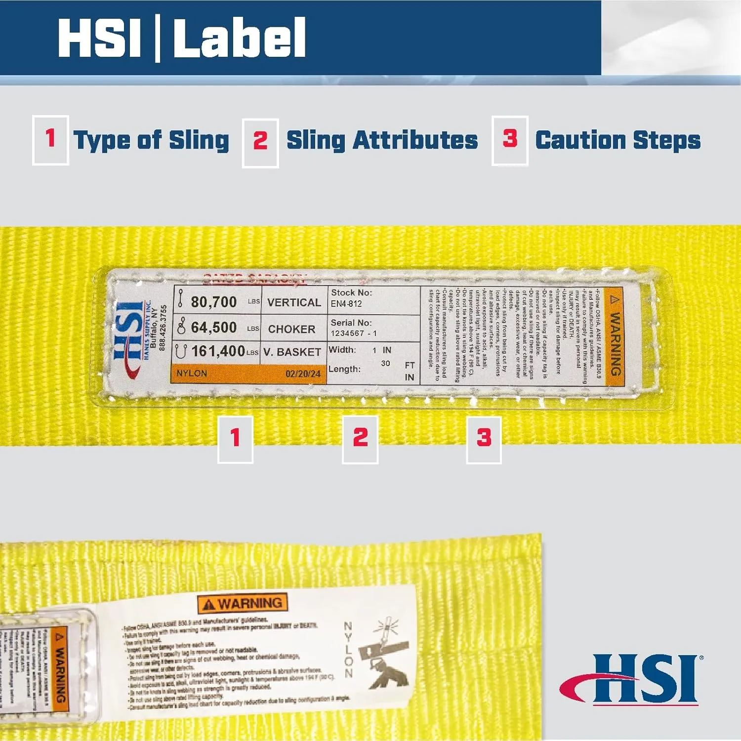 Four Ply 12" x 30' Endless Nylon Type 5 Sling | EN4-812 | | 80,700 Lb. Vertical Capacity | Hanes Supply (HSI) Heavy Duty Rigging Equipment for Lifting and Towing