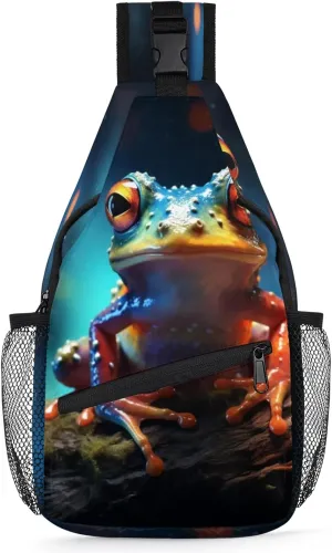 Frog Stump Sling Bag for Women Men Crossbody Sling Backpack Anti Thief Travel Chest Backpack for Hiking Traveling Leisure
