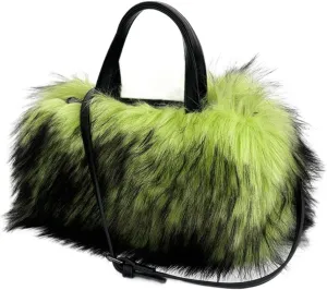 Furry Tote Bag for Women Faux Fur Shoulder Crossbody Bag Y2k Purse Fluffy Large Fuzzy Handbags Soft Top Handle Satchels