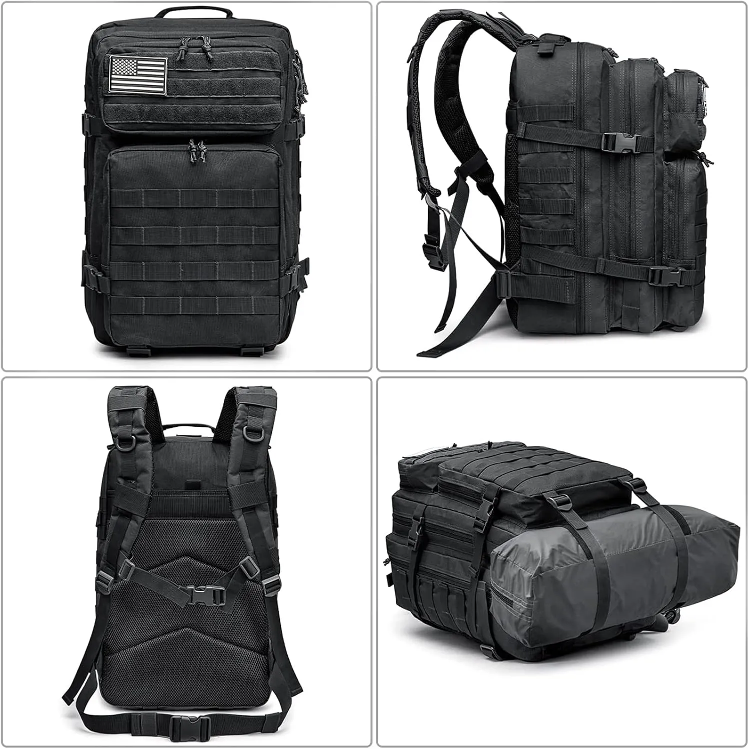 G4Free 40L Military Tactical Backpack 3 Day Assault Survival Molle Pack Bug Out Bag Fishing Backpack Rucksack
