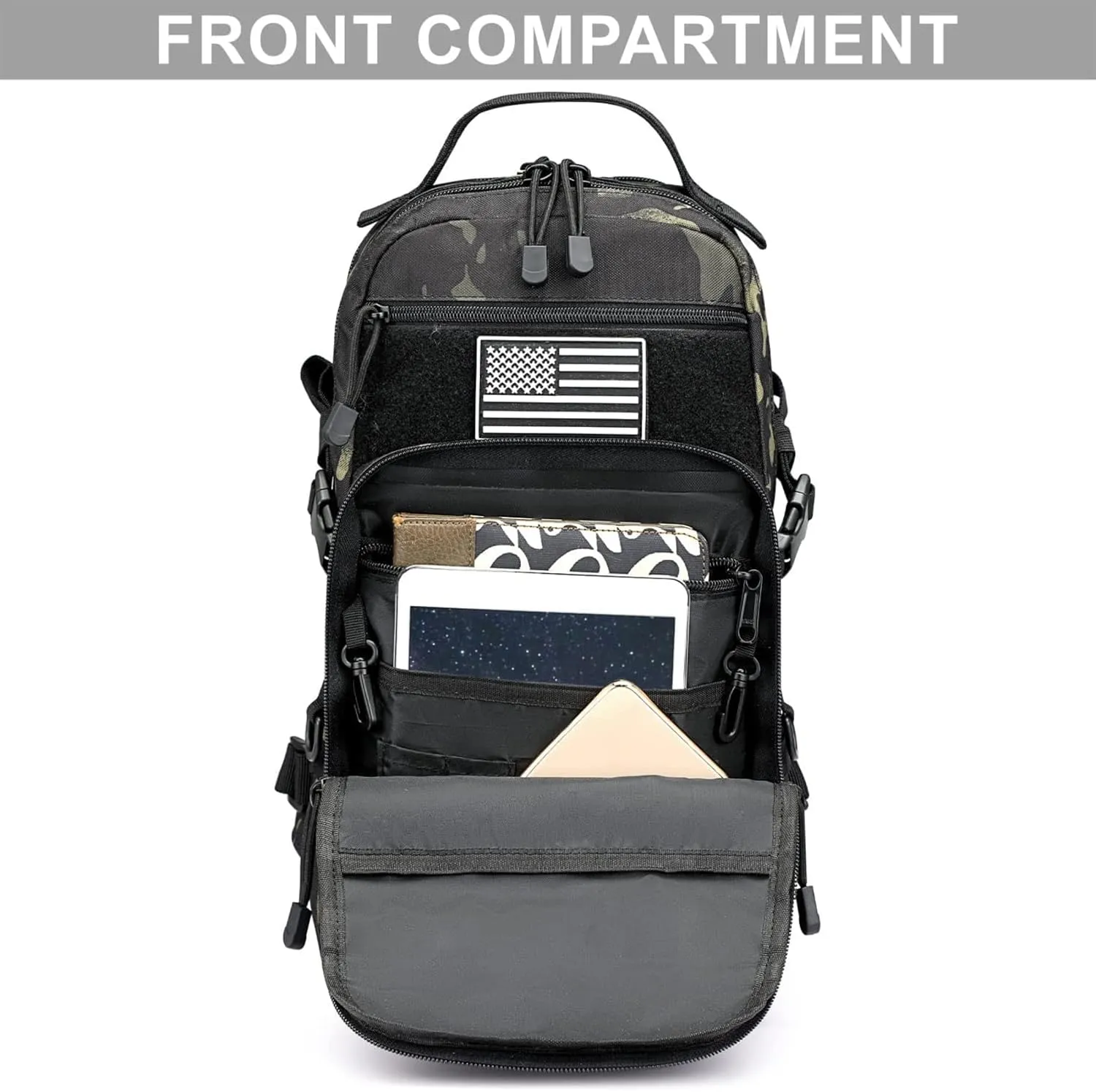 G4Free EDC Bag Tactical Sling Bag Backpack Molle Chest Shoulder Assault Pack Rectangular Outdoor Daypack