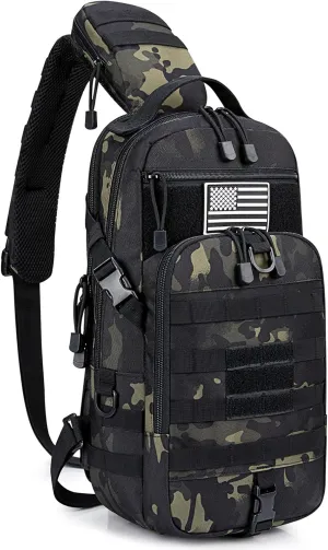 G4Free EDC Bag Tactical Sling Bag Backpack Molle Chest Shoulder Assault Pack Rectangular Outdoor Daypack