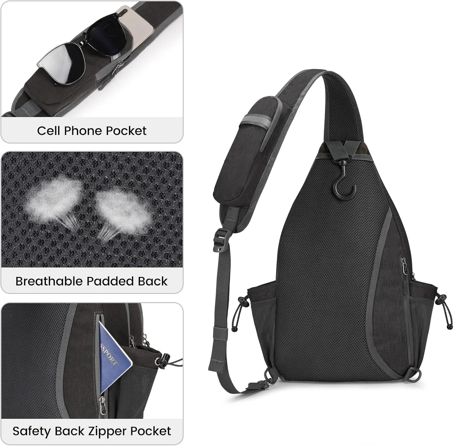 G4Free Pickleball Bag, Crossbody Sling Bag for Men Women, Pickleball Backpack, Pickle Ball Paddle Bag Gifts for Sports