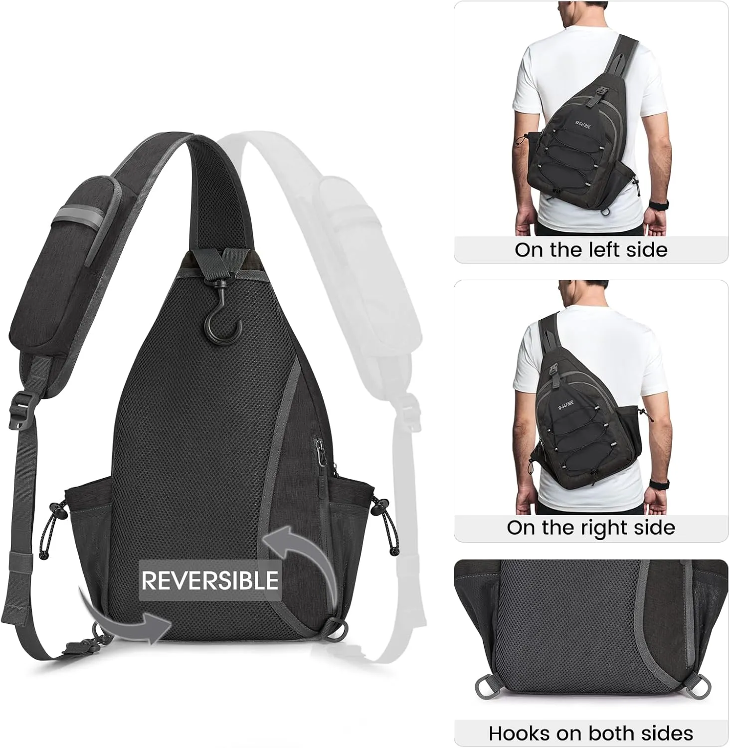 G4Free Pickleball Bag, Crossbody Sling Bag for Men Women, Pickleball Backpack, Pickle Ball Paddle Bag Gifts for Sports