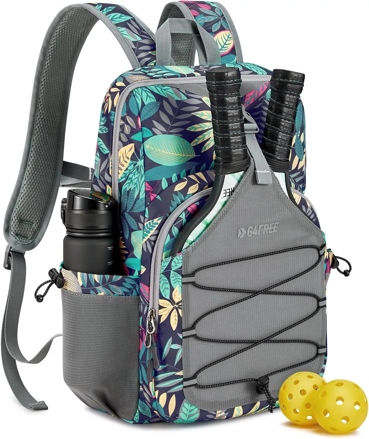 G4Free Pickleball Bag, Pickleball Backpack for Women and Men, Padel Bag Fits 2 to 4 Paddles, Gifts for Pickleball Lovers