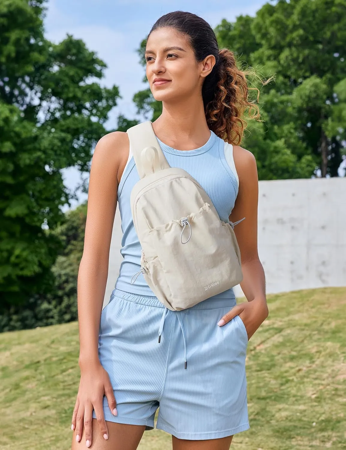 G4Free Sling Bag for Women, Casual Crossbody Handbag Fashionable Shoulder Backpack Lightweight Chest Bag