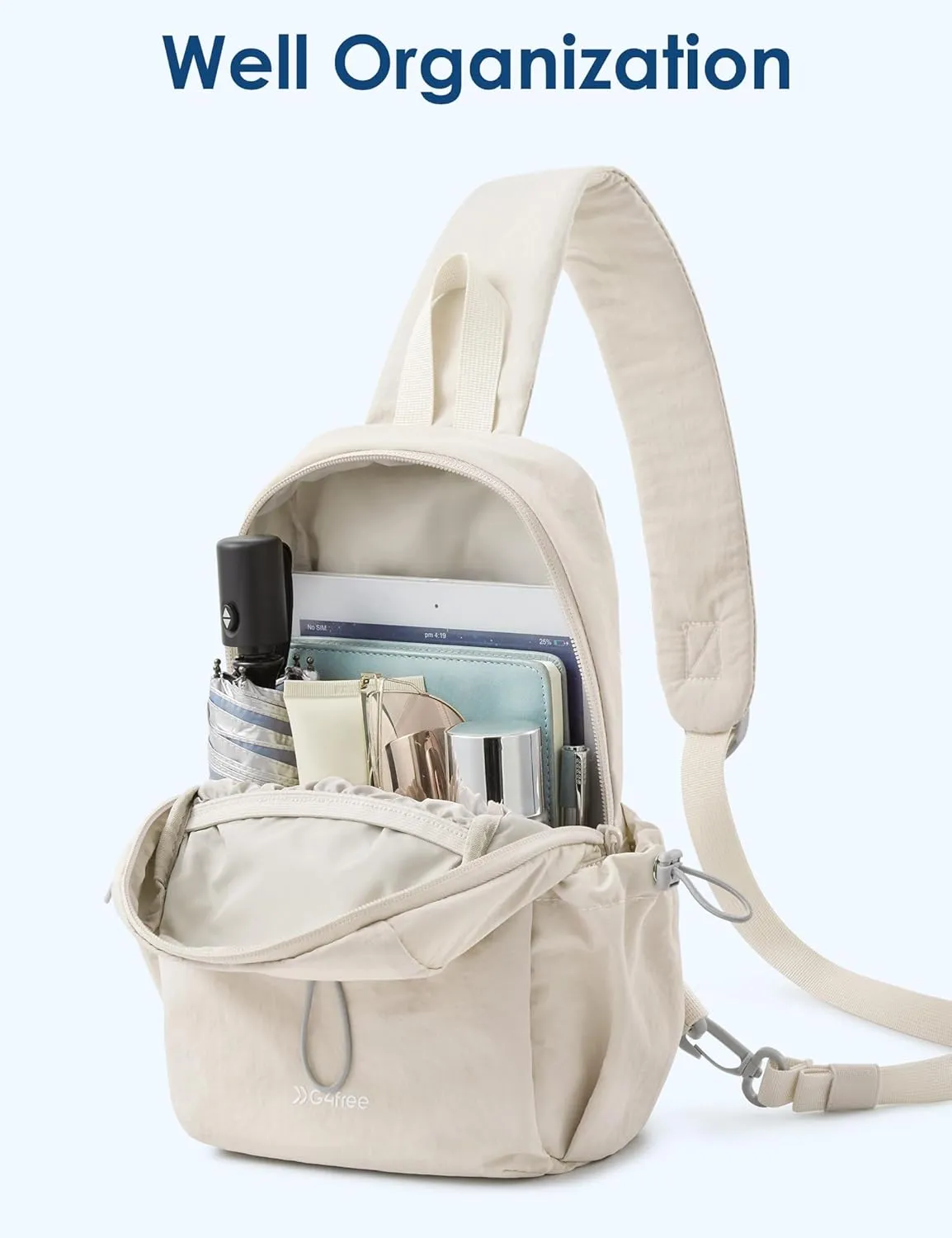 G4Free Sling Bag for Women, Casual Crossbody Handbag Fashionable Shoulder Backpack Lightweight Chest Bag