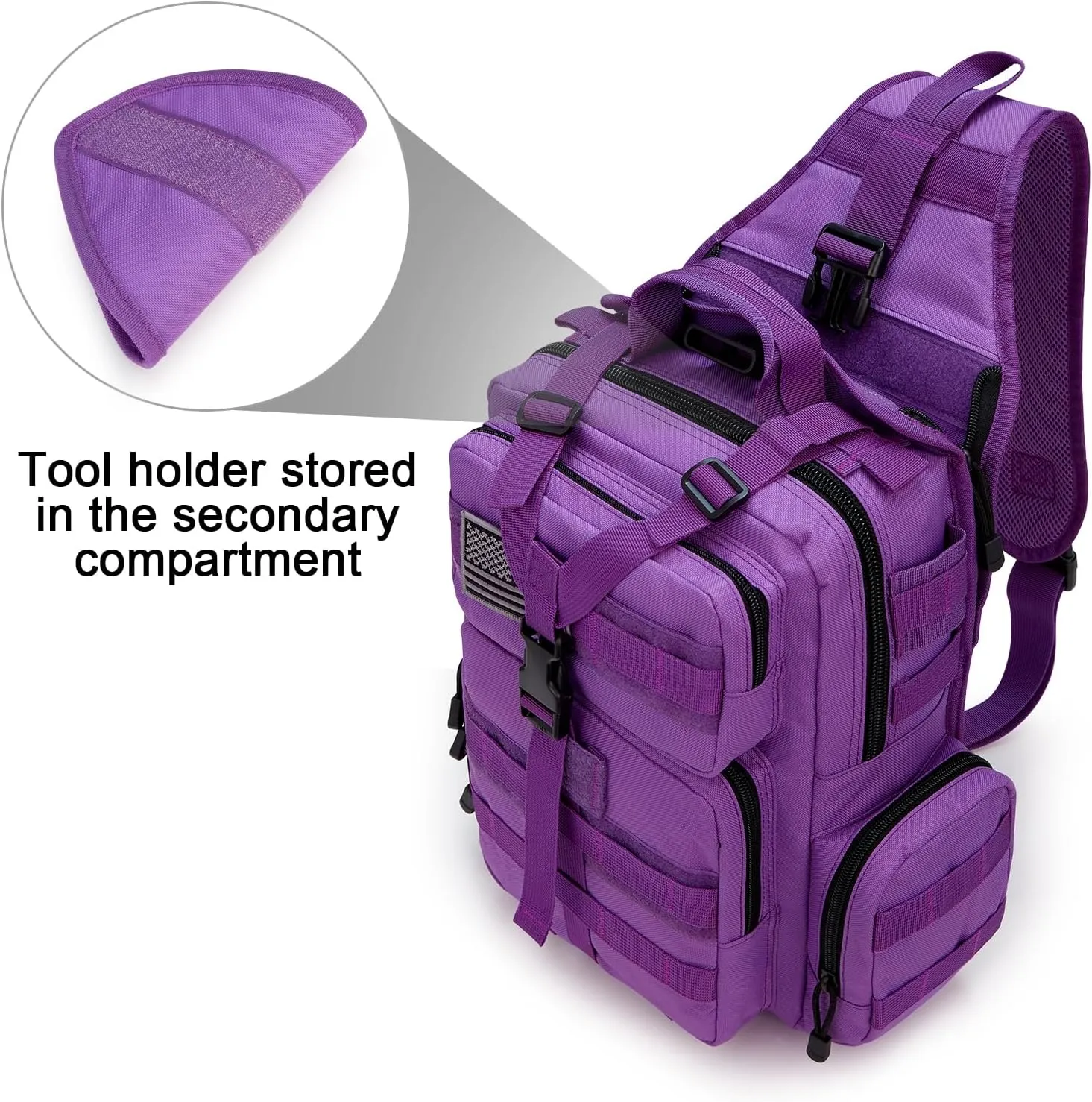 G4Free Tactical EDC Sling Bag Backpack with Adjustable Holder Military Shoulder Backpack for Men